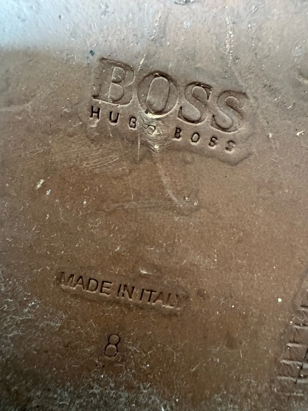 BOSS Hugo Boss brown leather ankle boots size 8
